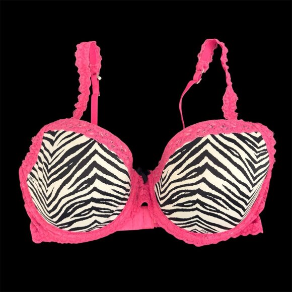 Victoria's Secret Pink Pink And Black Zebra Lace Wing Demi - Picture 1 of 3